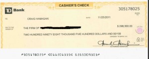 Hamasaki Cheque