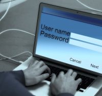 person entering username password