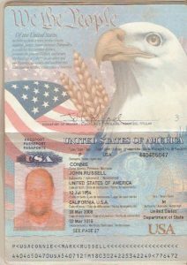 JOHN RUSSELL Connie passport